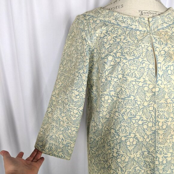 Vintage Gibson Bayh Pea Coat Small Blue Embroidered Cream - Picture 4 of 10